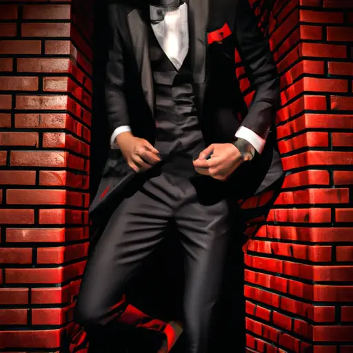 An image showcasing a well-dressed individual surrounded by luxurious clothing, accessories, and fine fabrics