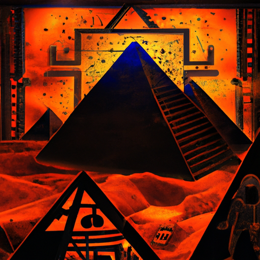 An image showcasing the enigmatic allure of ancient Sumerian culture, blending intricate ziggurats with mystical symbols and artifacts like cuneiform tablets, invoking a sense of mystery and fascination